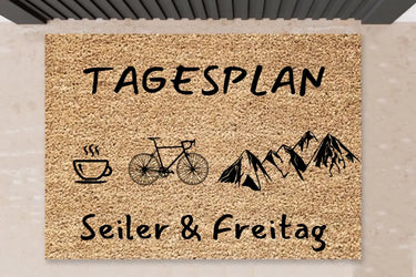 Tagesplan - Personalisierte Fußmatte mit Namen - Fußmatte für Paare